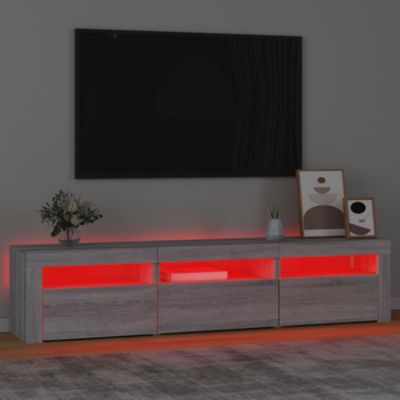Prolenta Premium -  Meuble TV avec lumières LED Sonoma gris 180x35x40 cm