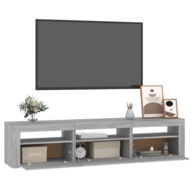 Prolenta Premium -  Meuble TV avec lumières LED Sonoma gris 180x35x40 cm