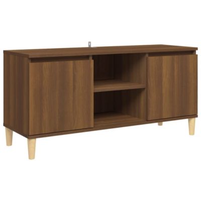 Prolenta Premium -  Meuble TV avec pieds en bois massif Chêne marron 103,5x35x50 cm