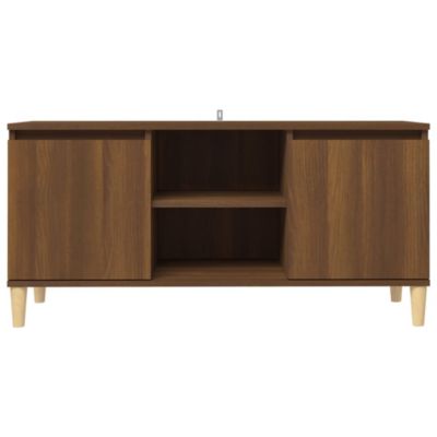 Prolenta Premium -  Meuble TV avec pieds en bois massif Chêne marron 103,5x35x50 cm