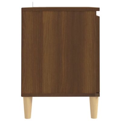 Prolenta Premium -  Meuble TV avec pieds en bois massif Chêne marron 103,5x35x50 cm