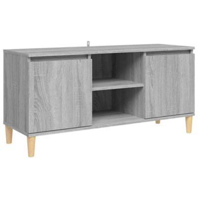 Prolenta Premium -  Meuble TV avec pieds en bois solide Sonoma gris 103,5x35x50 cm
