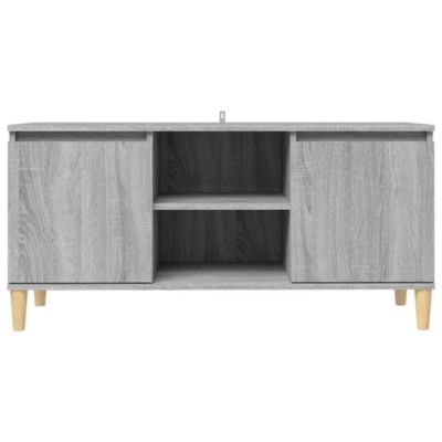 Prolenta Premium -  Meuble TV avec pieds en bois solide Sonoma gris 103,5x35x50 cm