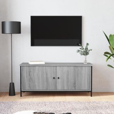 Prolenta Premium -  Meuble TV avec portes sonoma gris 102x35x45cm bois d'ingénierie