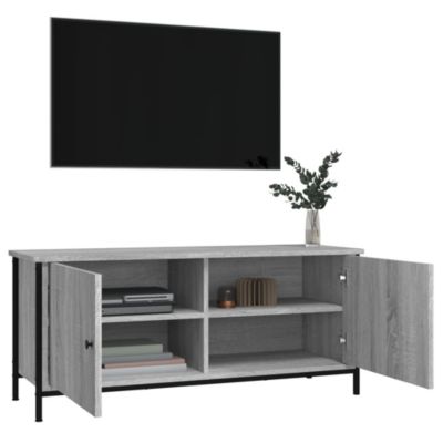 Prolenta Premium -  Meuble TV avec portes sonoma gris 102x35x45cm bois d'ingénierie
