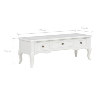 Prolenta Premium -  Meuble TV Blanc 100 x 35 x 35 cm Bois