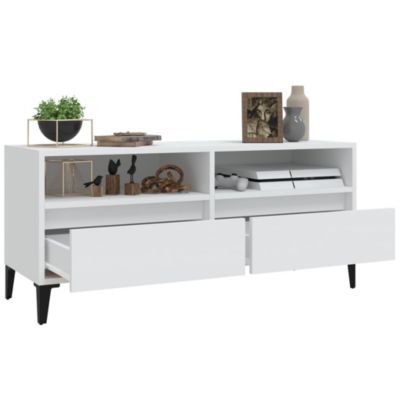 Prolenta Premium -  Meuble TV blanc 100x34,5x44,5 cm bois d'ingénierie