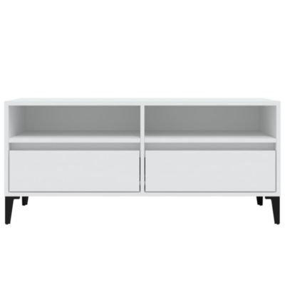 Prolenta Premium -  Meuble TV blanc 100x34,5x44,5 cm bois d'ingénierie