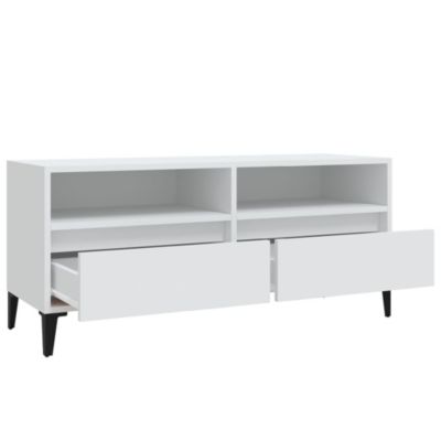 Prolenta Premium -  Meuble TV blanc 100x34,5x44,5 cm bois d'ingénierie