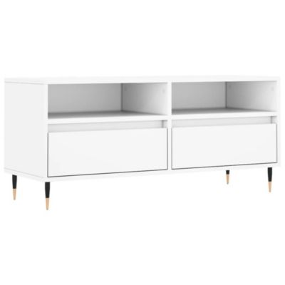 Prolenta Premium -  Meuble TV blanc 100x34,5x44,5 cm bois d'ingénierie