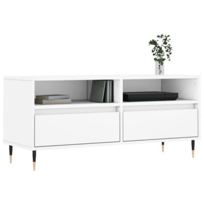 Prolenta Premium -  Meuble TV blanc 100x34,5x44,5 cm bois d'ingénierie