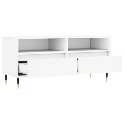 Prolenta Premium -  Meuble TV blanc 100x34,5x44,5 cm bois d'ingénierie