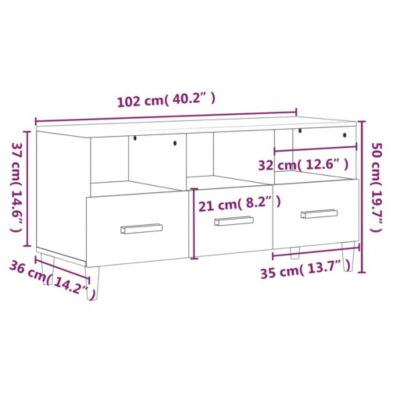 Prolenta Premium -  Meuble TV Blanc 102x36x50 cm Bois d'ingénierie