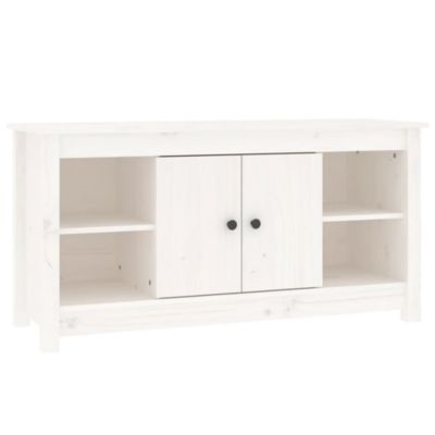 Prolenta Premium -  Meuble TV Blanc 103x36,5x52 cm Bois de pin massif