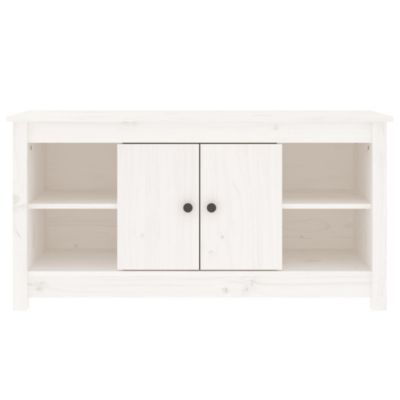 Prolenta Premium -  Meuble TV Blanc 103x36,5x52 cm Bois de pin massif