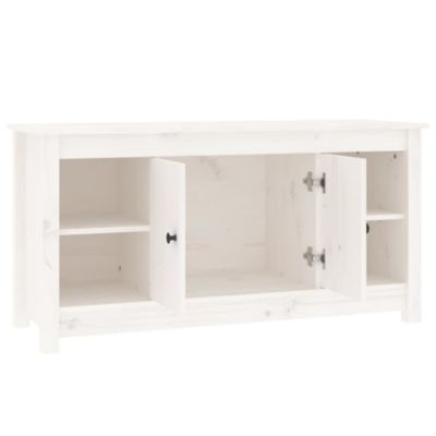 Prolenta Premium -  Meuble TV Blanc 103x36,5x52 cm Bois de pin massif