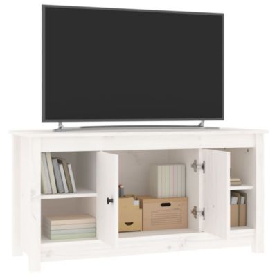Prolenta Premium -  Meuble TV Blanc 103x36,5x52 cm Bois de pin massif