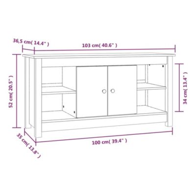 Prolenta Premium -  Meuble TV Blanc 103x36,5x52 cm Bois de pin massif