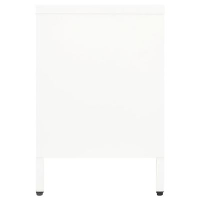 Prolenta Premium -  Meuble TV Blanc 105x35x52 cm Acier et verre