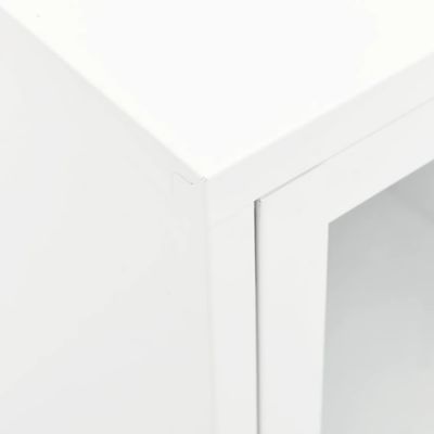 Prolenta Premium -  Meuble TV Blanc 105x35x52 cm Acier et verre