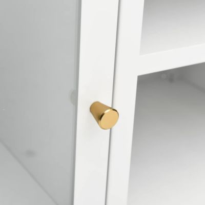 Prolenta Premium -  Meuble TV Blanc 105x35x52 cm Acier et verre