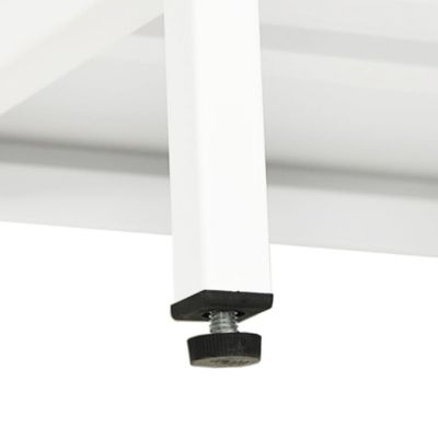Prolenta Premium -  Meuble TV Blanc 105x35x52 cm Acier et verre