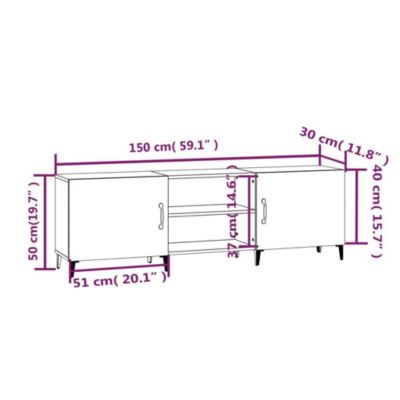 Prolenta Premium -  Meuble TV blanc 150x30x50 cm bois d'ingénierie