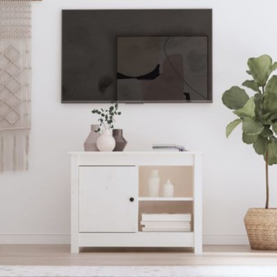 Prolenta Premium -  Meuble TV Blanc 70x36,5x52 cm Bois de pin massif