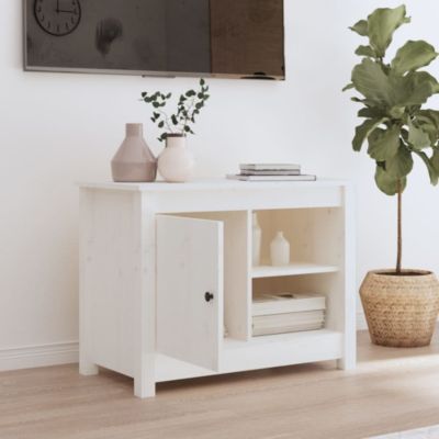 Prolenta Premium -  Meuble TV Blanc 70x36,5x52 cm Bois de pin massif