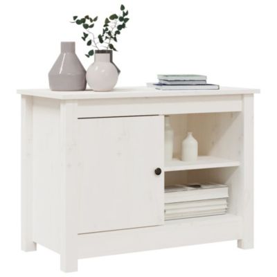 Prolenta Premium -  Meuble TV Blanc 70x36,5x52 cm Bois de pin massif