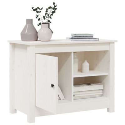 Prolenta Premium -  Meuble TV Blanc 70x36,5x52 cm Bois de pin massif
