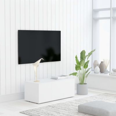 Prolenta Premium -  Meuble TV Blanc 80x34x30 cm Bois d'ingénierie