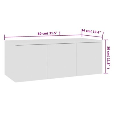 Prolenta Premium -  Meuble TV Blanc 80x34x30 cm Bois d'ingénierie