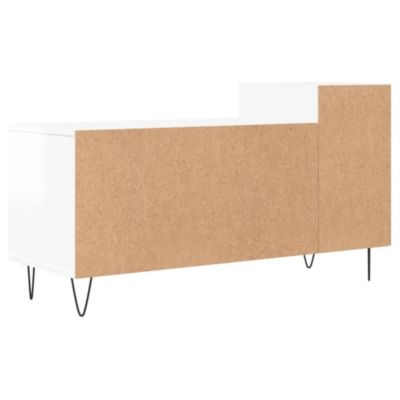 Prolenta Premium -  Meuble TV Blanc brillant 100x35x55 cm Bois d'ingénierie
