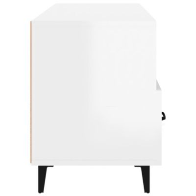 Prolenta Premium -  Meuble TV Blanc brillant 102x35x50 cm Bois d'ingénierie