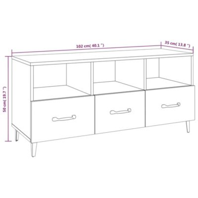 Prolenta Premium -  Meuble TV Blanc brillant 102x35x50 cm Bois d'ingénierie