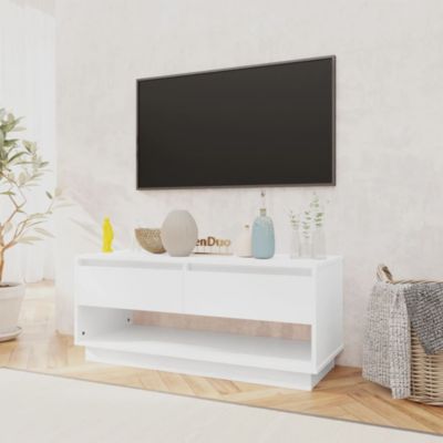 Prolenta Premium -  Meuble TV blanc brillant 102x41x44 cm bois d'ingénierie