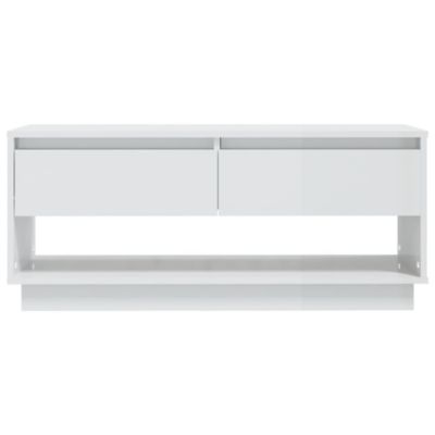 Prolenta Premium -  Meuble TV blanc brillant 102x41x44 cm bois d'ingénierie