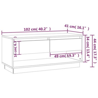 Prolenta Premium -  Meuble TV blanc brillant 102x41x44 cm bois d'ingénierie