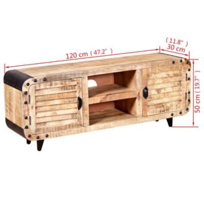 Prolenta Premium -  Meuble TV Bois de manguier massif 120x30x50 cm