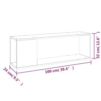 Prolenta Premium -  Meuble TV Chêne fumé 100x24x32 cm Bois d'ingénierie