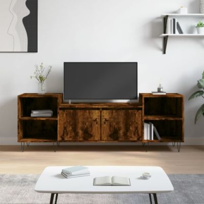 Prolenta Premium -  Meuble TV Chêne fumé 160x35x55 cm Bois d'ingénierie