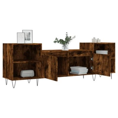 Prolenta Premium -  Meuble TV Chêne fumé 160x35x55 cm Bois d'ingénierie