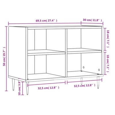 Prolenta Premium -  Meuble TV chêne fumé 69,5x30x50 cm bois d'ingénierie