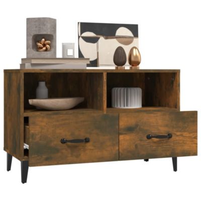 Prolenta Premium -  Meuble TV Chêne fumé 80x36x50 cm Bois d'ingénierie