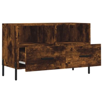 Prolenta Premium -  Meuble TV Chêne fumé 80x36x50 cm Bois d'ingénierie