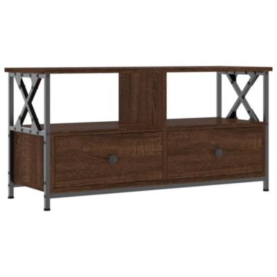 Prolenta Premium -  Meuble TV chêne marron 90x33x45 cm bois d'ingénierie et fer