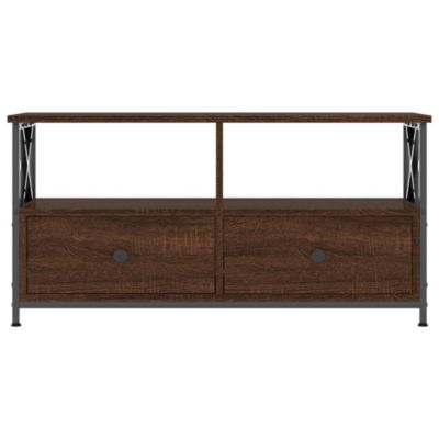 Prolenta Premium -  Meuble TV chêne marron 90x33x45 cm bois d'ingénierie et fer