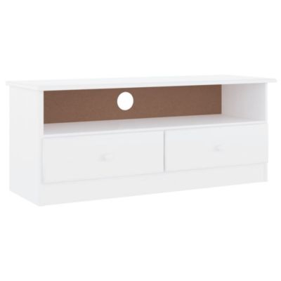 Prolenta Premium -  Meuble TV et tiroirs ALTA blanc 100x35x41 cm bois massif de pin