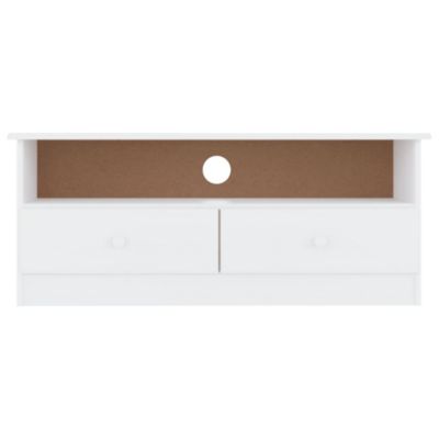 Prolenta Premium -  Meuble TV et tiroirs ALTA blanc 100x35x41 cm bois massif de pin